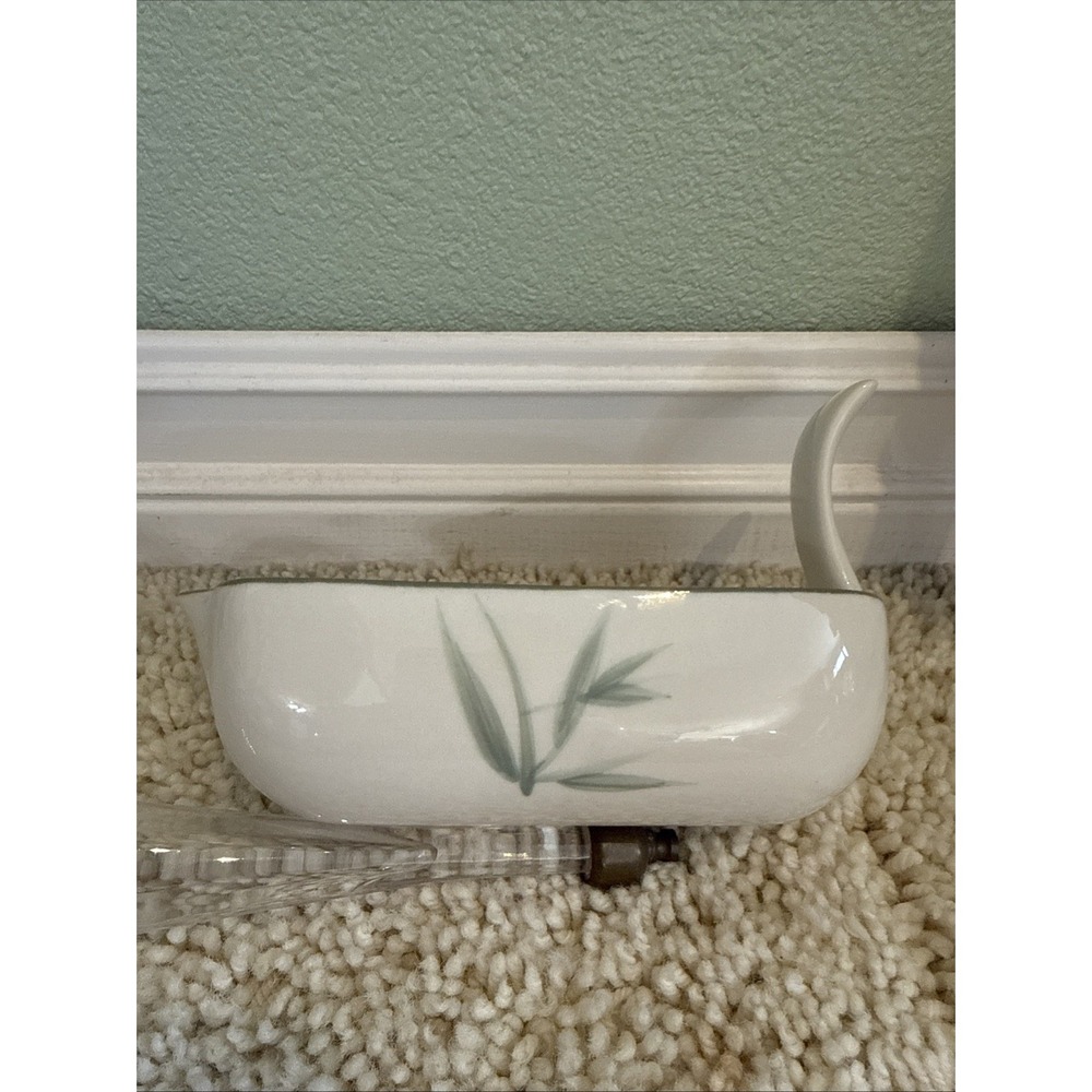 Winfield China USA Gravy Boat W Green Bamboo - Vintage